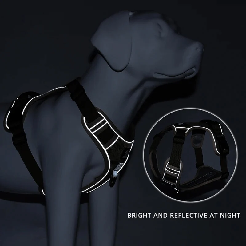 Harnais Anti-Traction Robuste Gros Chien Réglable