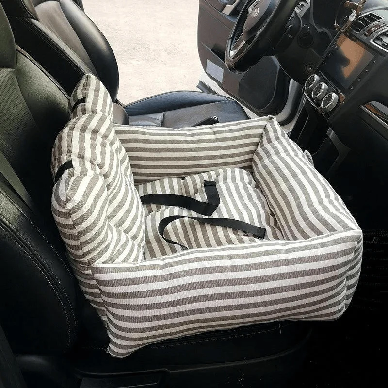 Panier Voiture Chien Rayures Gris
