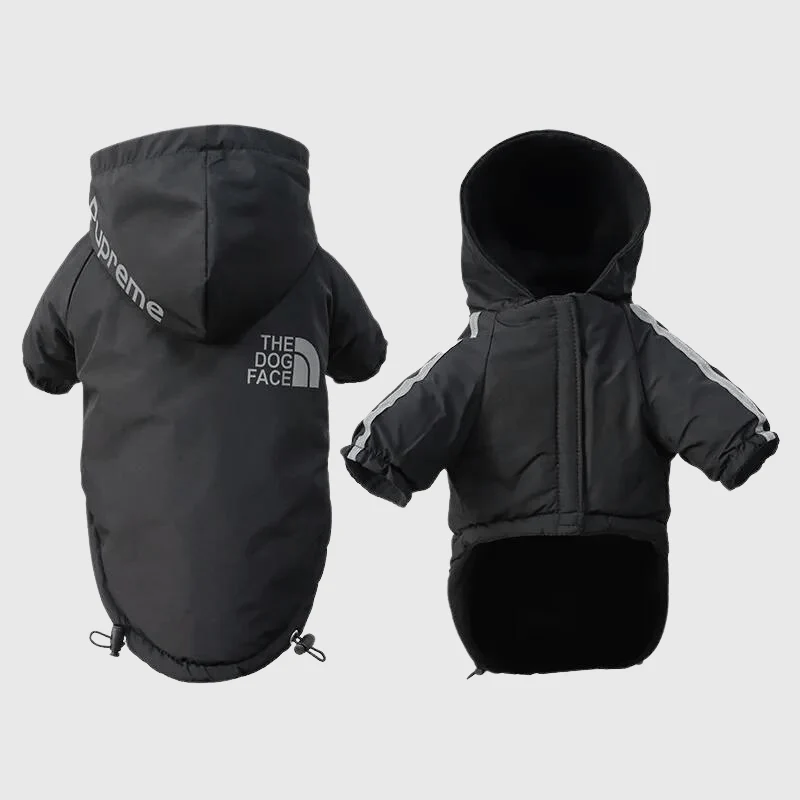 Manteau Imperméable Hiver Chien Rouge Noir