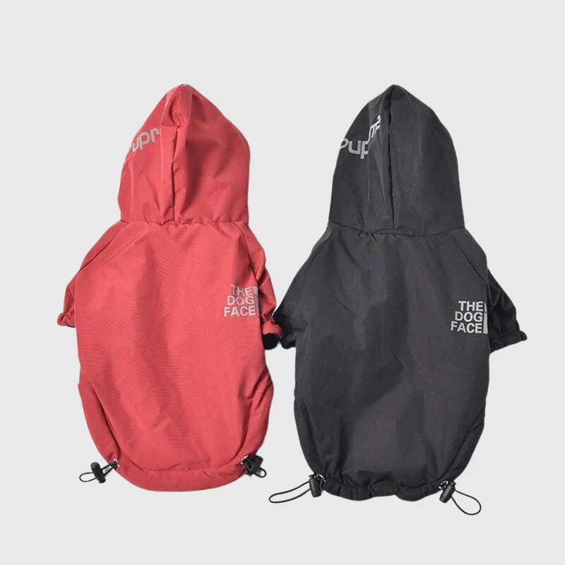 Manteau Imperméable Hiver Chien Rouge Noir