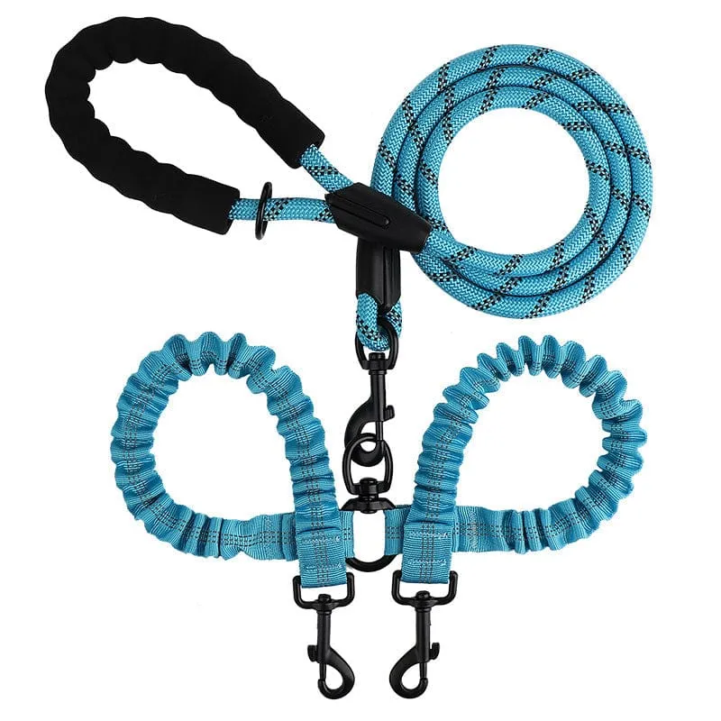 Laisse Double Anti-Enchevêtrement Rotule Chien