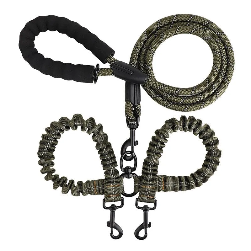 Laisse Double Anti-Enchevêtrement Rotule Chien