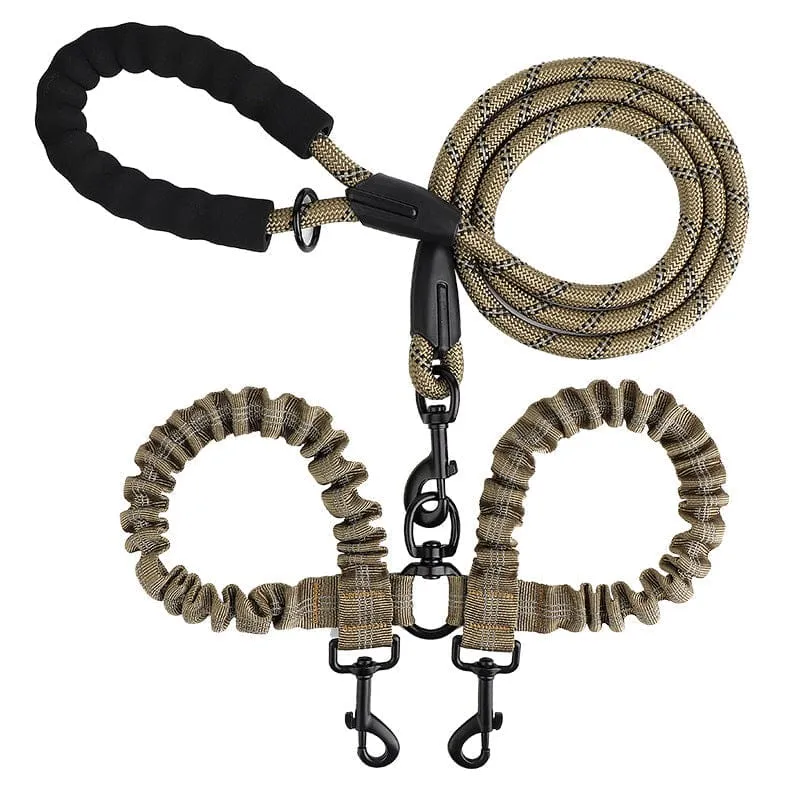 Laisse Double Anti-Enchevêtrement Rotule Chien