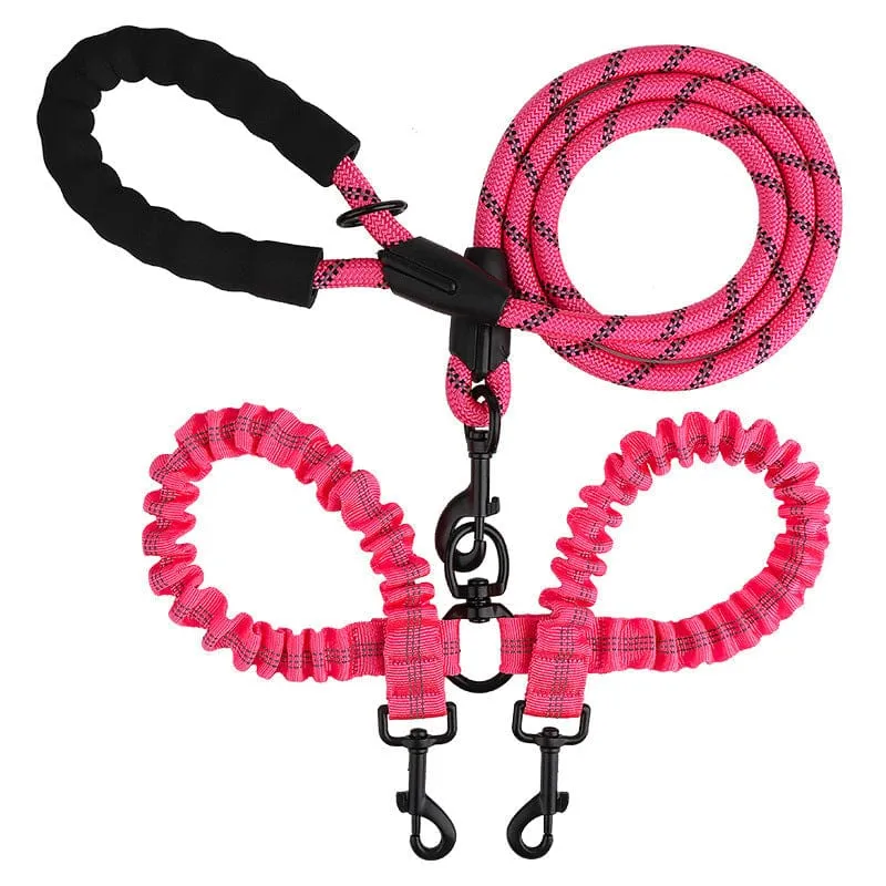 Laisse Double Anti-Enchevêtrement Rotule Chien