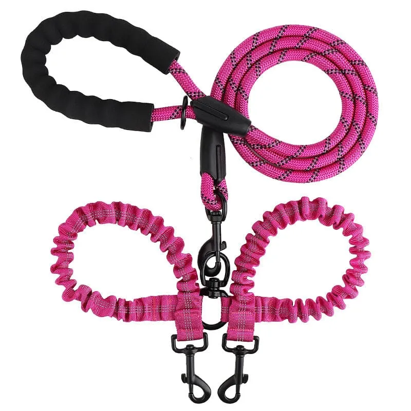 Laisse Double Anti-Enchevêtrement Rotule Chien