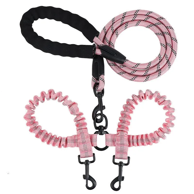 Laisse Double Anti-Enchevêtrement Rotule Chien