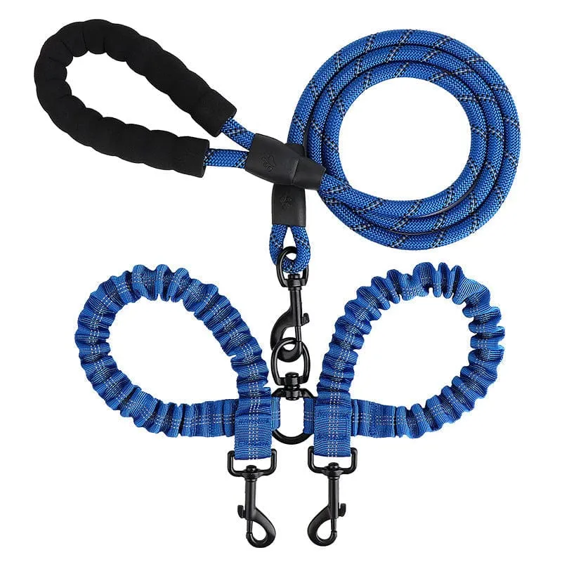 Laisse Double Anti-Enchevêtrement Rotule Chien