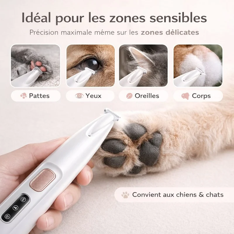 Tondeuse Silencieuse Rechargeable Chien LED