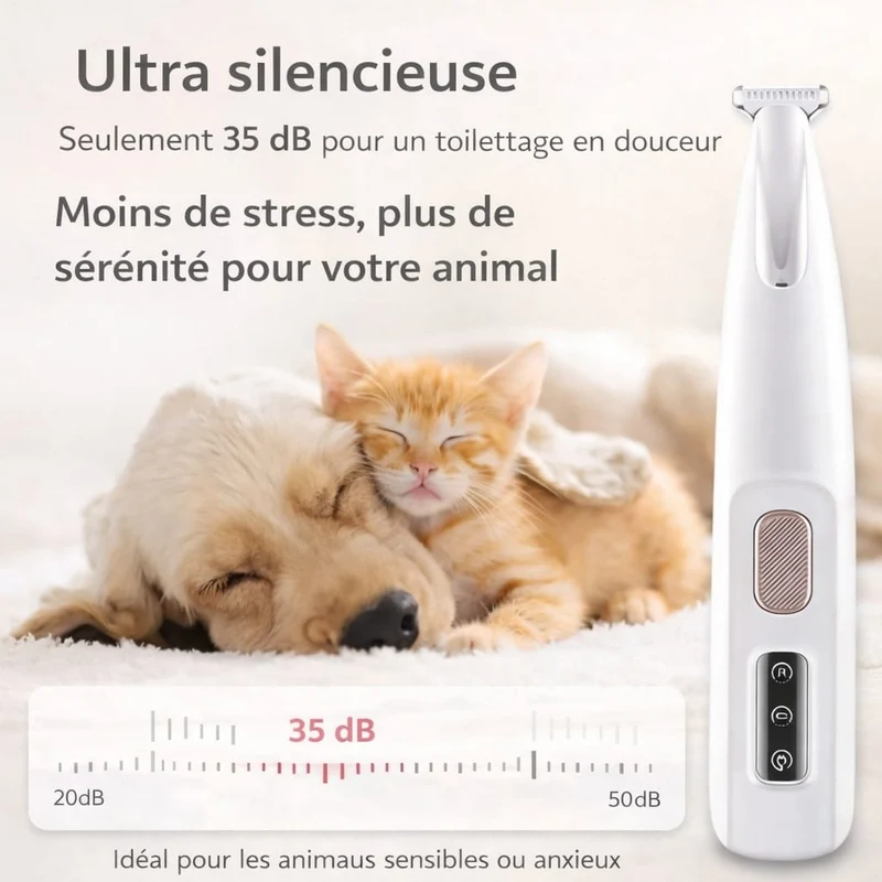 Tondeuse Silencieuse Rechargeable Chien LED