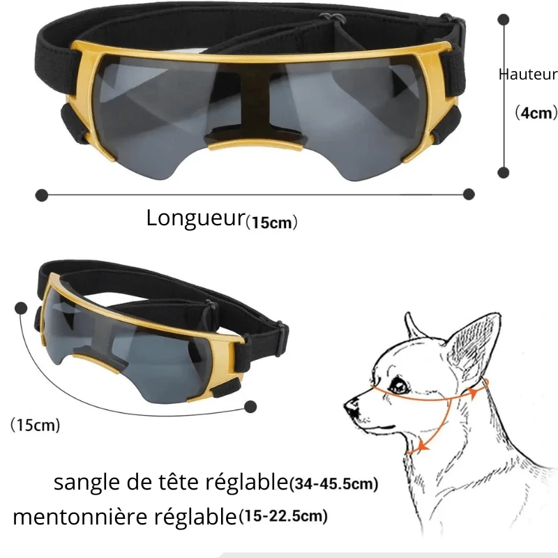 Lunettes Protection Chien Anti-UV Réglables
