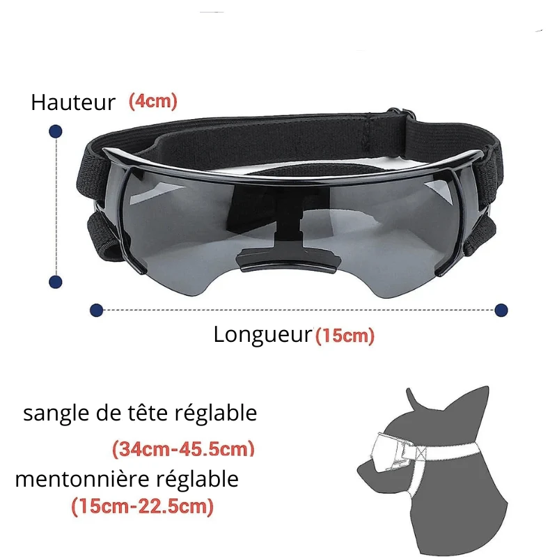 Lunettes Protection Chien Anti-UV Réglables