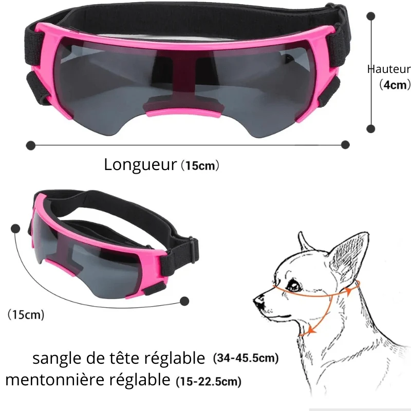 Lunettes Protection Chien Anti-UV Réglables