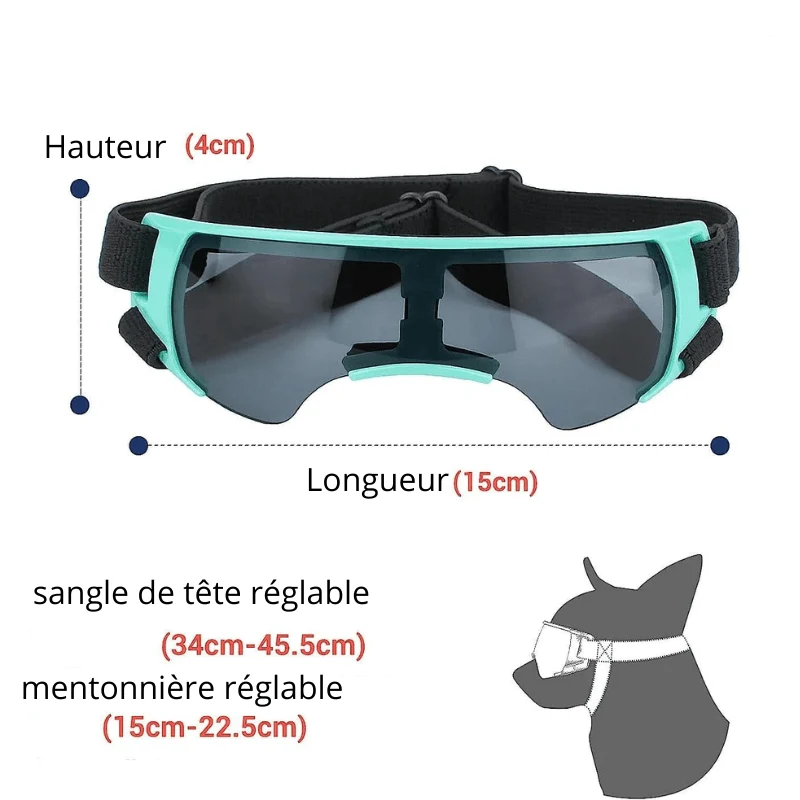 Lunettes Protection Chien Anti-UV Réglables