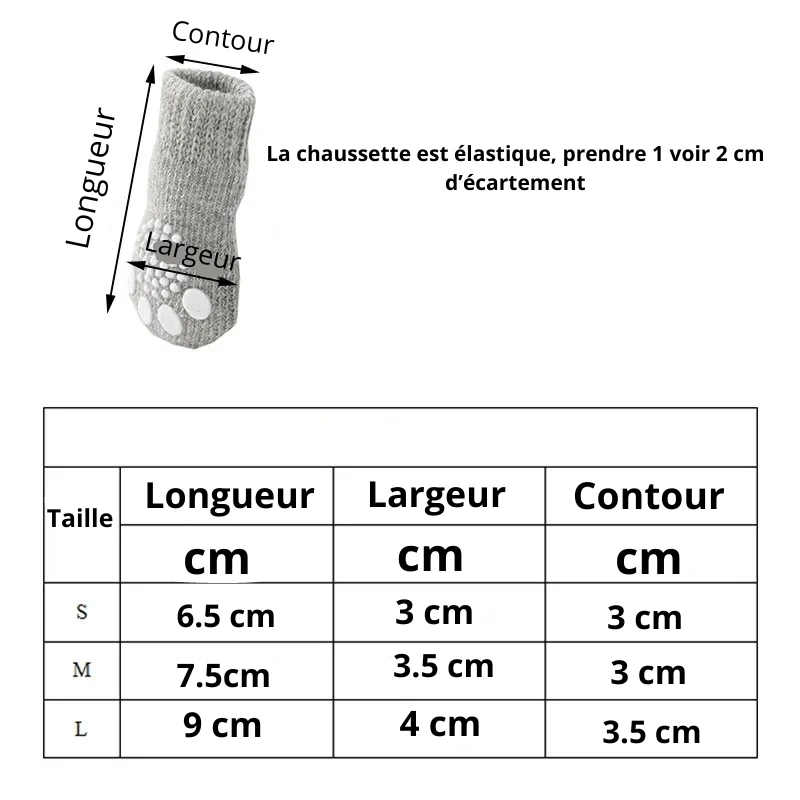 Chaussette Médicale Chien Blessé Antidérapante Rouge