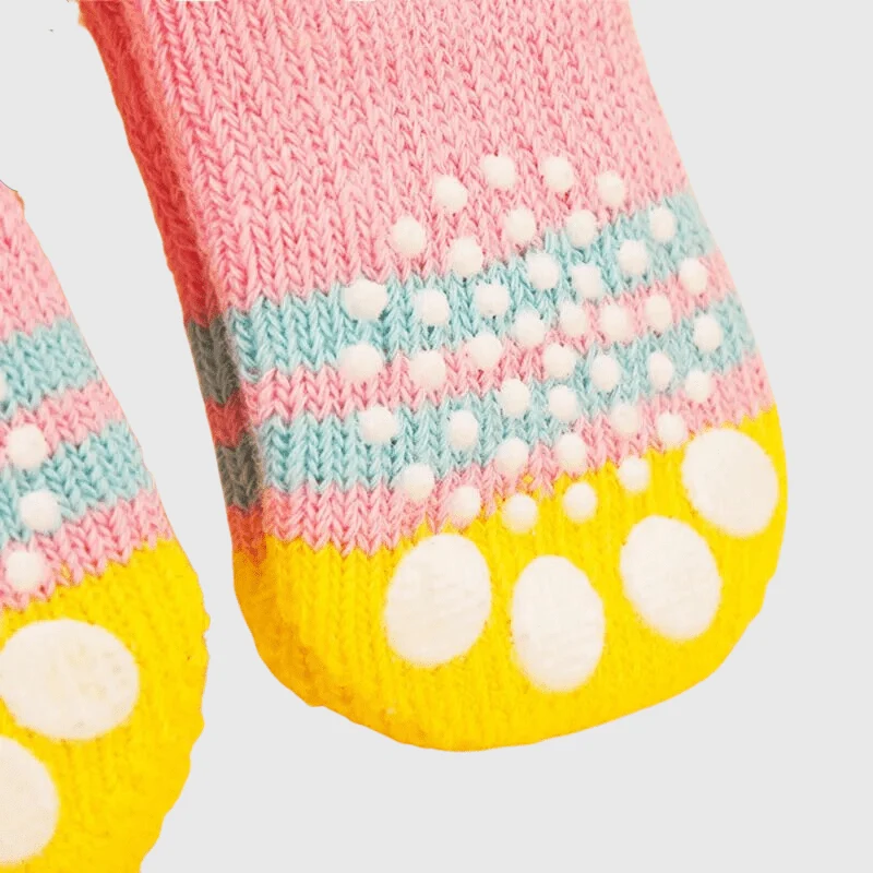 Chaussettes Antidérapantes Rose Chien Pattes