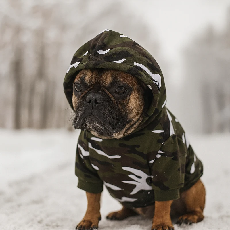 Pull Camouflage Militaire Capuche Chien