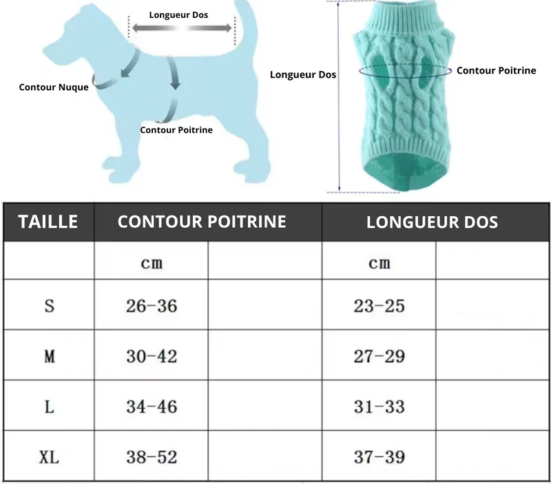 Pull Tricot Chaud Hiver Petit Chien