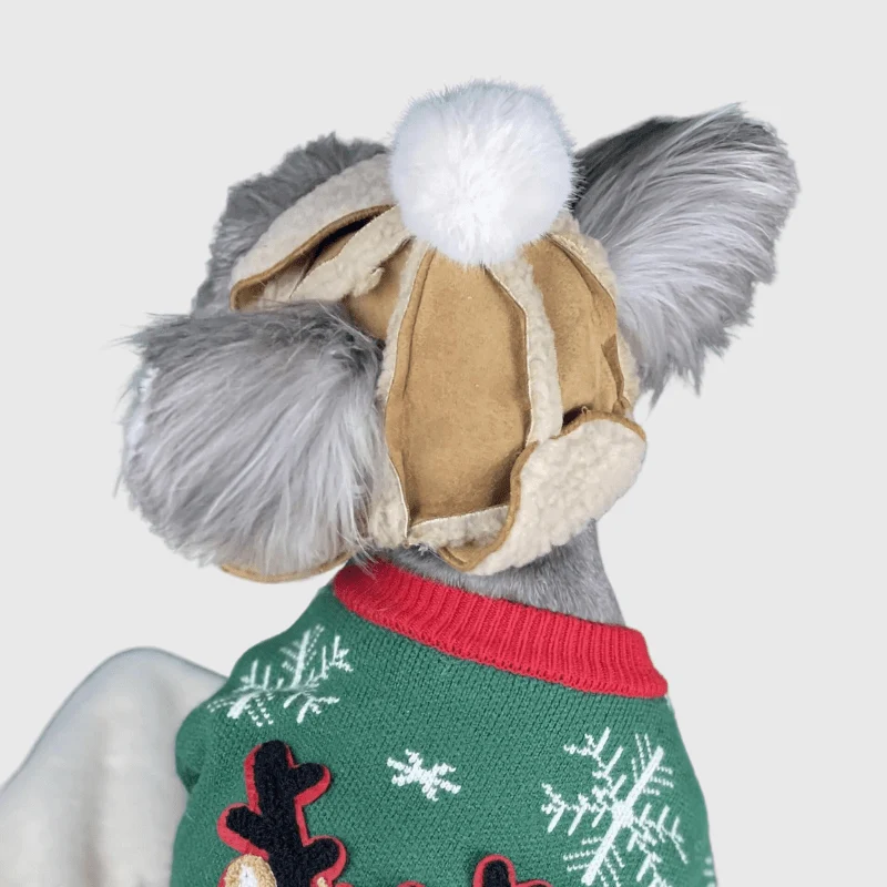 Casquette Laine Chien Kaki Hiver