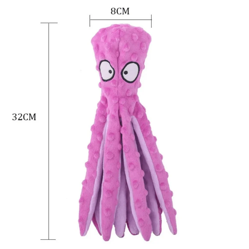 Doudou Pieuvre Peluche Chien 4 Coloris