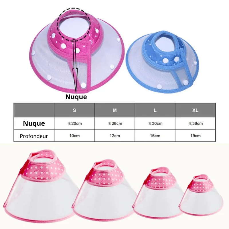 Collerette Lune Plastique Transparente Chien