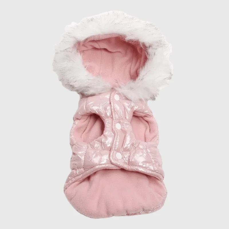 Doudoune Capuche Fourrée Petit Chien Hiver