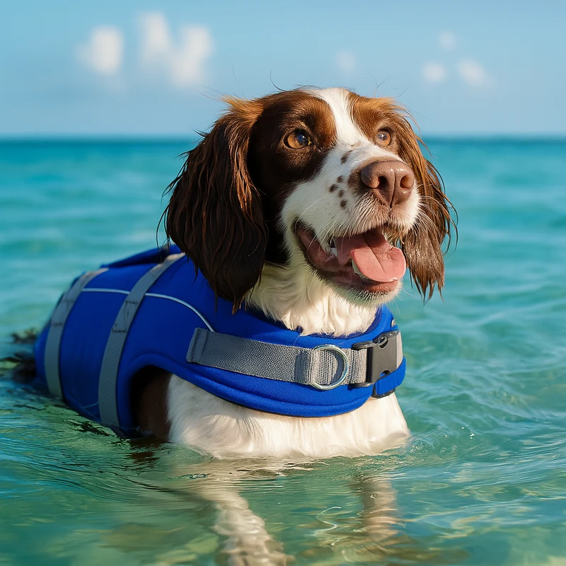Gilet Sauvetage Chien Bleu Flottabilité S-XL