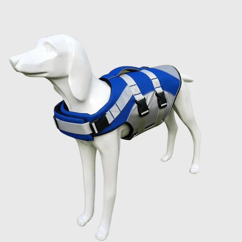 Gilet Sauvetage Chien Bleu Flottabilité S-XL