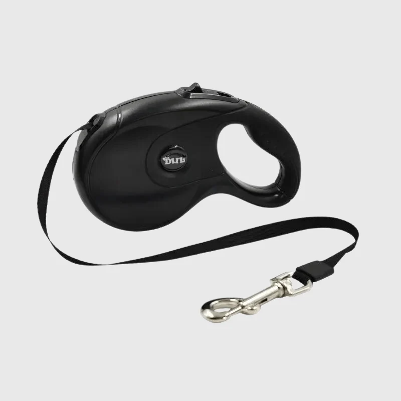 Laisse Rétractable Noire Chien 3-8m Frein
