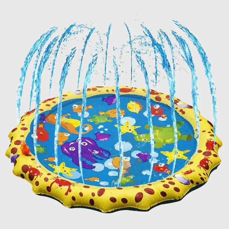 Piscine Jet Eau Chien Motifs Marins Gonflable