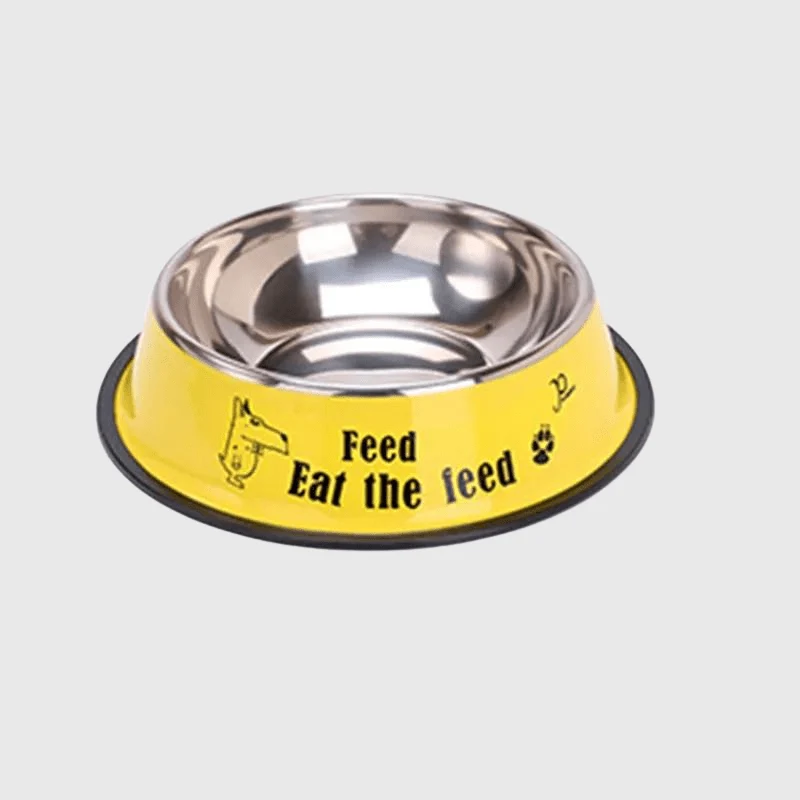 Gamelle Inox Jaune Antidérapante 5 Tailles Chien