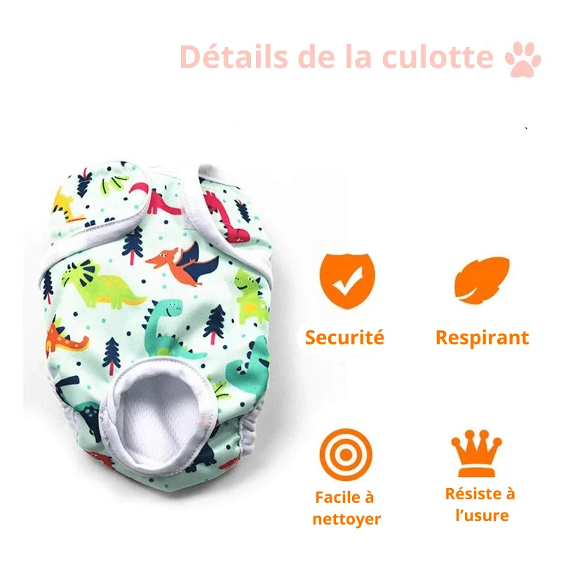 Couche Culotte Lavable Chien Anti-Fuite