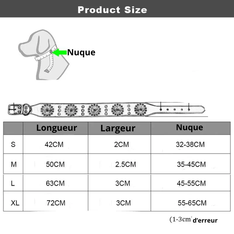 Collier Cuir Véritable Renforcé Gros Chien