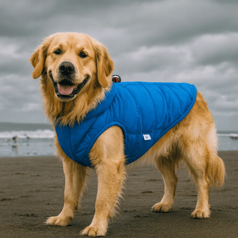 Manteau Imperméable Matelassé Bleu Chien