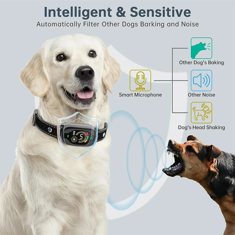 Collier Anti-Aboiement 4 Modes Gros Chien IP67