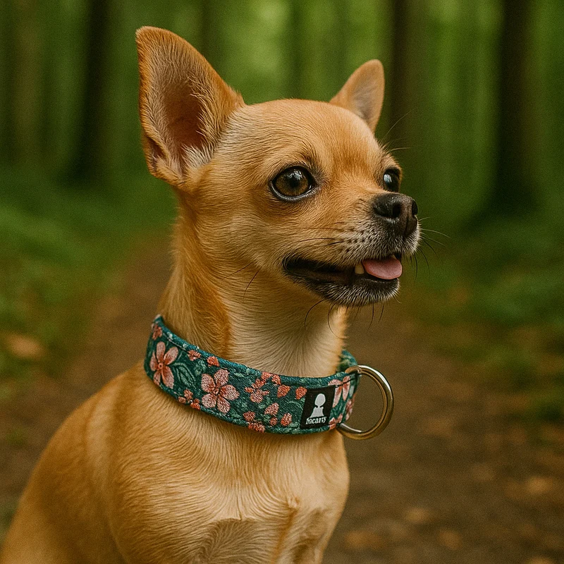 Collier Nylon Réfléchissant Fleuris Gros Chien