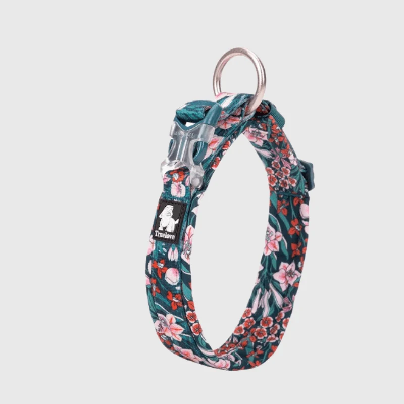 Collier Nylon Réfléchissant Fleuris Gros Chien