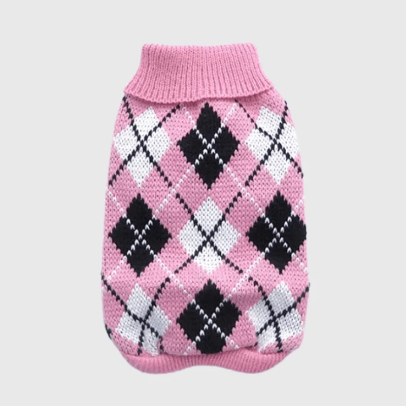 Pull Carreaux Chien Coloré XS à XXL