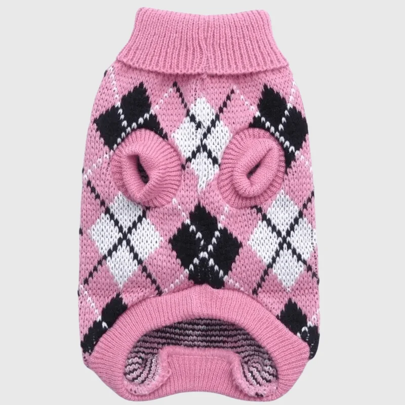Pull Carreaux Chien Coloré XS à XXL