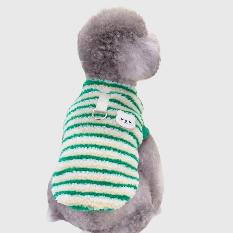 Pull Hiver Grand Chien Jaune Vert Chaud