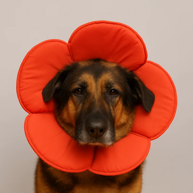 Collerette Fleur Orange Confort Chien