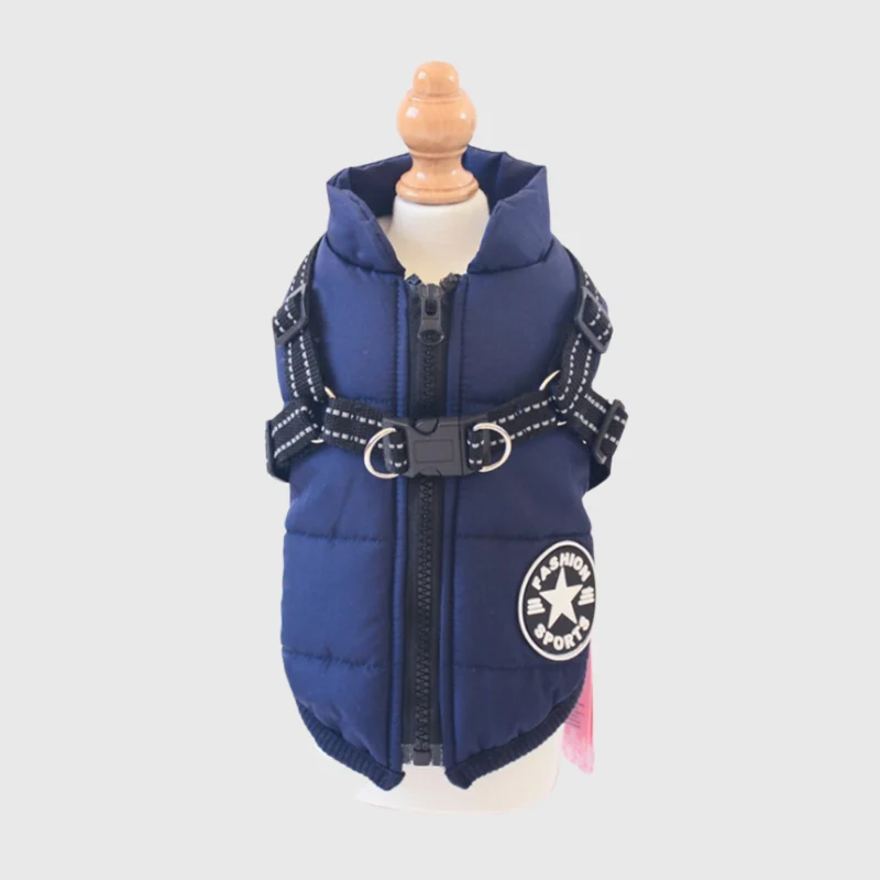 Manteau Doudoune Hiver Harnais Intégré Chien