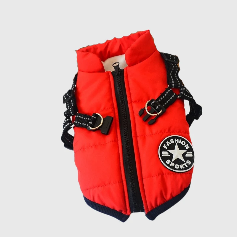 Manteau Doudoune Hiver Harnais Intégré Chien