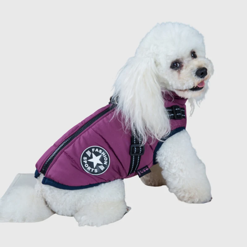 Manteau Doudoune Hiver Harnais Intégré Chien