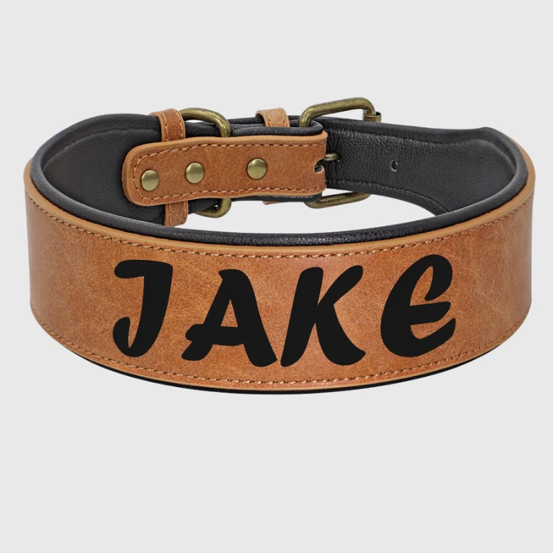 Collier Cuir Pleine Fleur Personnalisable Gros Chien