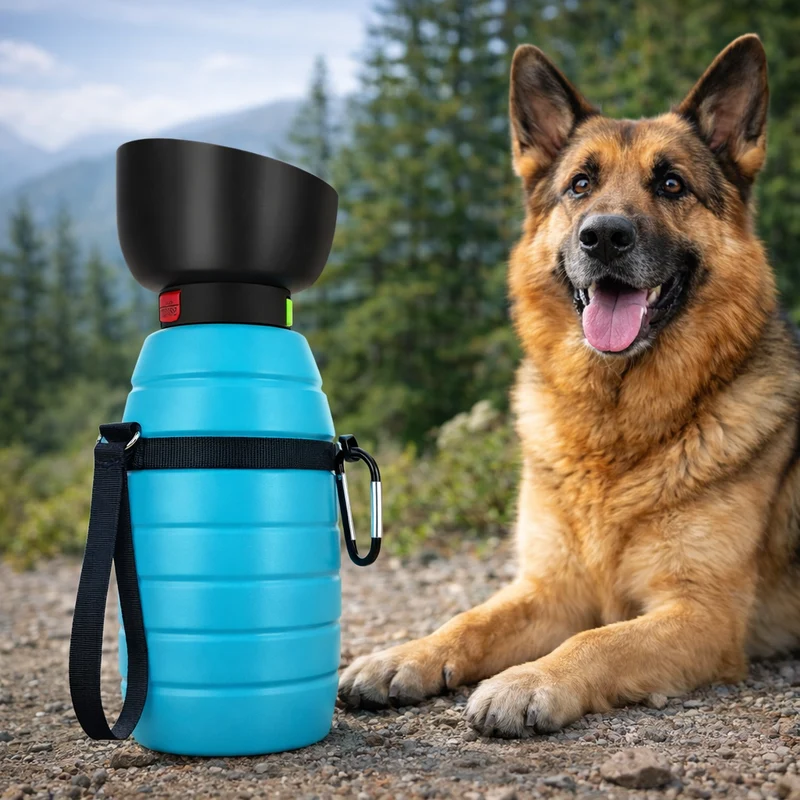 Gourde Distributrice Eau Chien Voyage