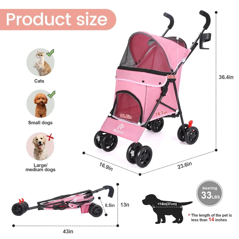 Poussette pour chien yorkshire