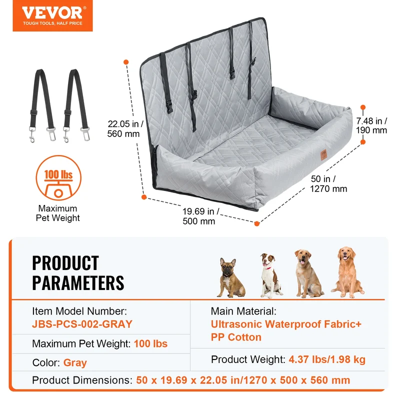 Siège Auto Imperméable Gros Chien 45kg