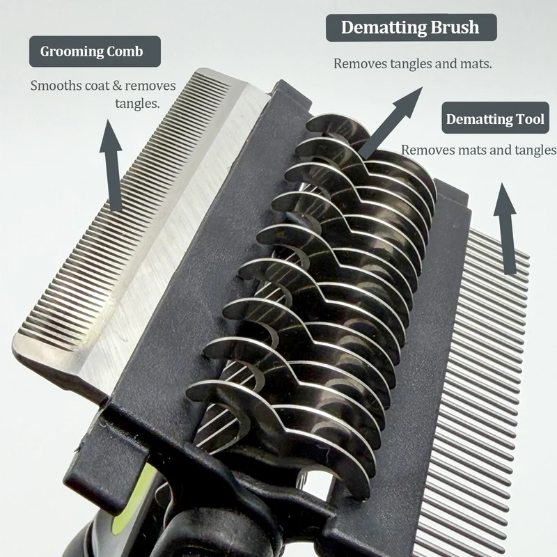 Brosse Toilettage 3-en-1 Gros Chien Inox
