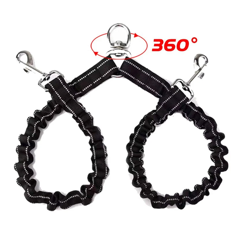 Laisse Double Pivotante Gros Chien Nylon