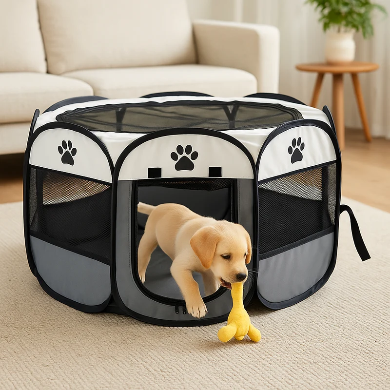 Parc Enclos Pliable Tissu Gros Chien